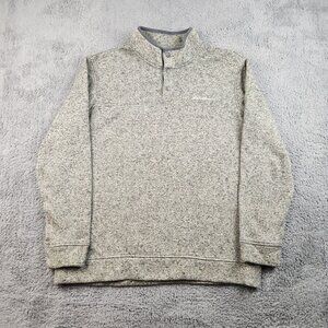 Eddie Bauer Men's 2XL XXL Radiator Fleece Snap Mock Neck Pullover Sweater Casual